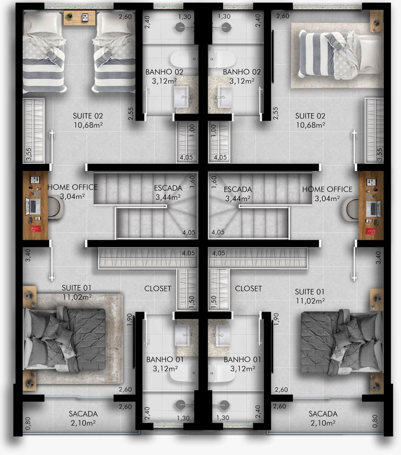 Sobrado, 2 quartos - Foto 18